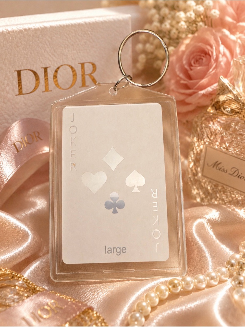 Dior Pearly BIG Joker Card Keyring